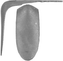 French Fusil Fin Buttplate, wax cast steel

Overall length 5-1/8", width 2", comb 5"